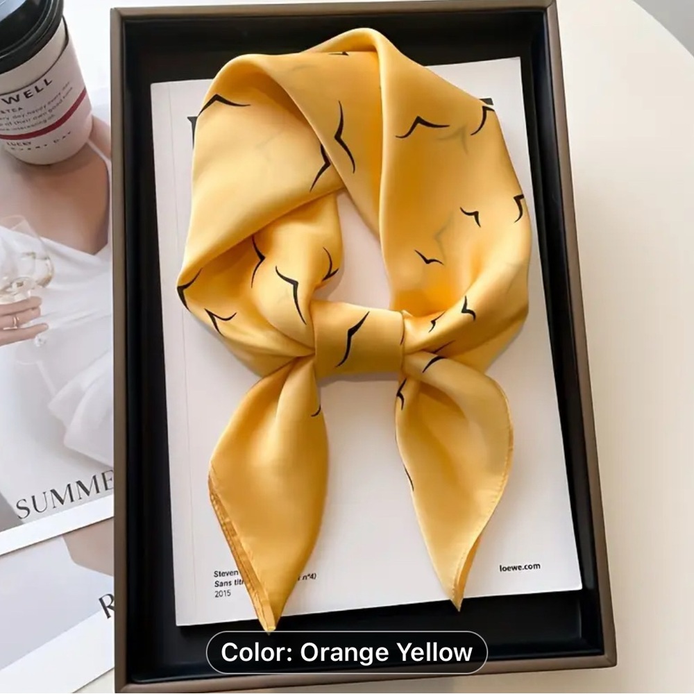 Elegant Yellow Silk Feel Scarf